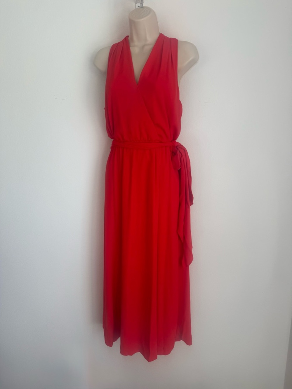Black Label Ralph Lauren Deep V-Neck Sz 8 Classic Red Party Sundress Brunch Date